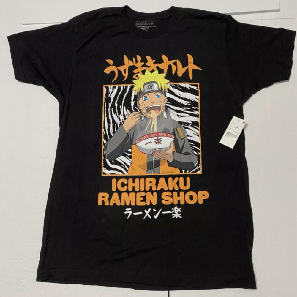 Anime Naruto T-Shirt Ichiraku Naruto Style Ramen Shop Size Large FLAWS AS SEEN